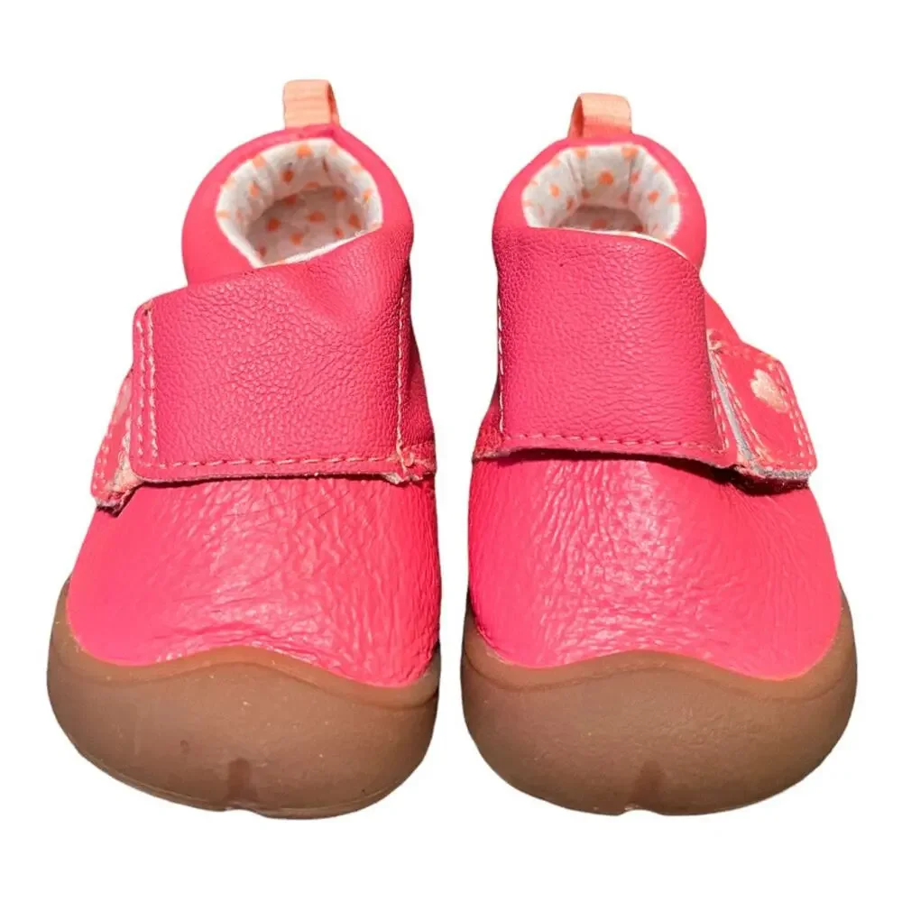 Carter's Baby Shoes Booties Rubber Sole Sz 2.5 Pink ABBY-P4 First Steps No Slip